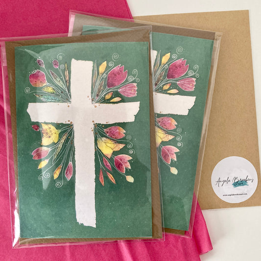 GREETING CARDS | Easter Cross from original artwork | Pack of 2 cards