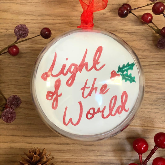HAND PAINTED CHRISTMAS BAUBLE | Light of the World