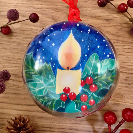 HAND PAINTED CHRISTMAS BAUBLE | Light of the World