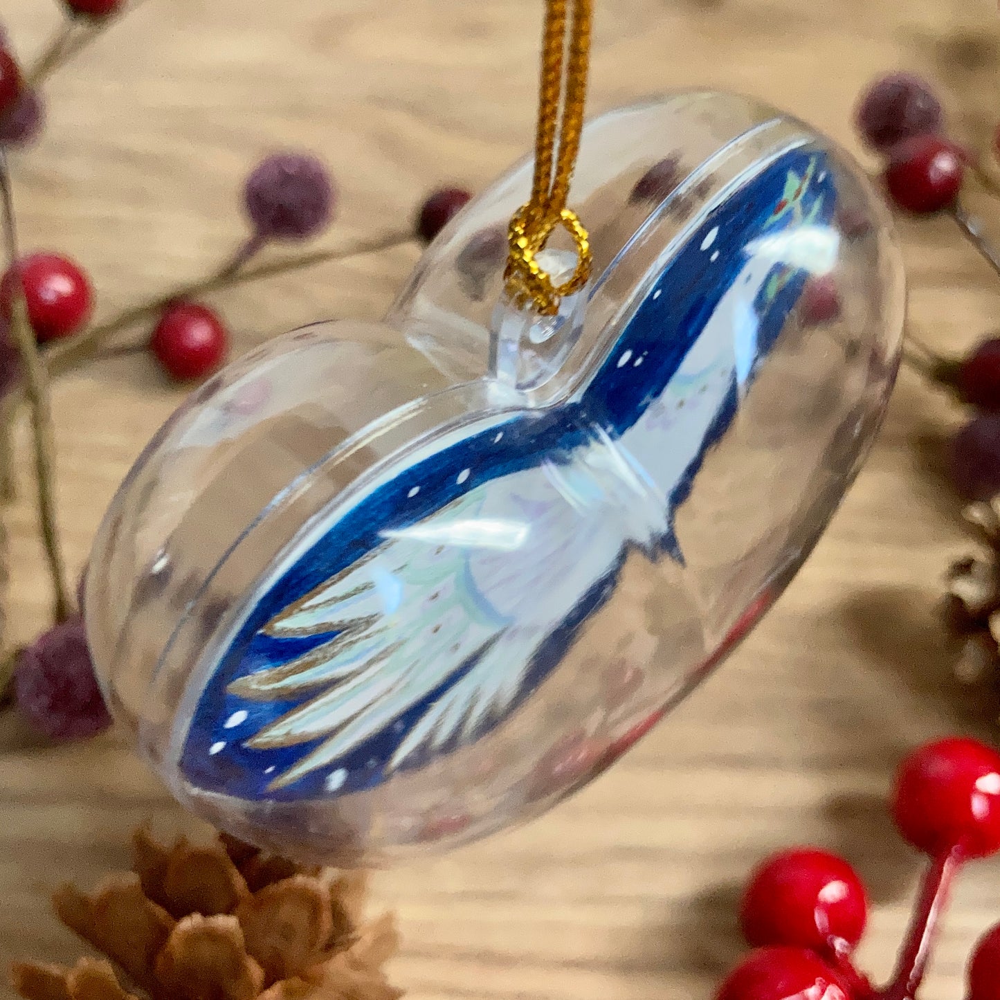 HAND PAINTED CHRISTMAS BAUBLE | Peace on Earth Dove