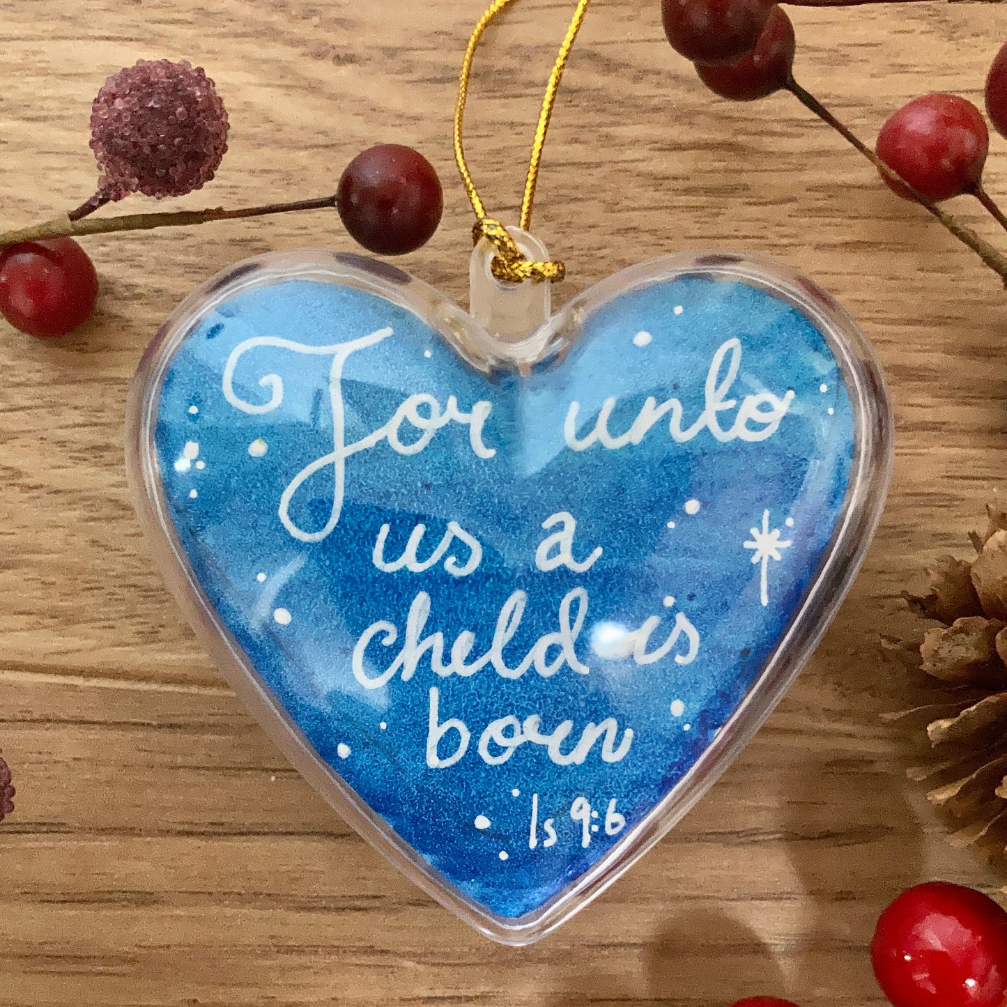 HAND PAINTED CHRISTMAS BAUBLE | Nativity scene