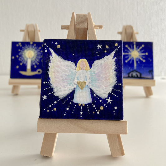 CHRISTMAS ANGEL | Original miniature painting- SOLD