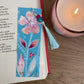 FLORAL BOOKMARK with beaded tassel decoration