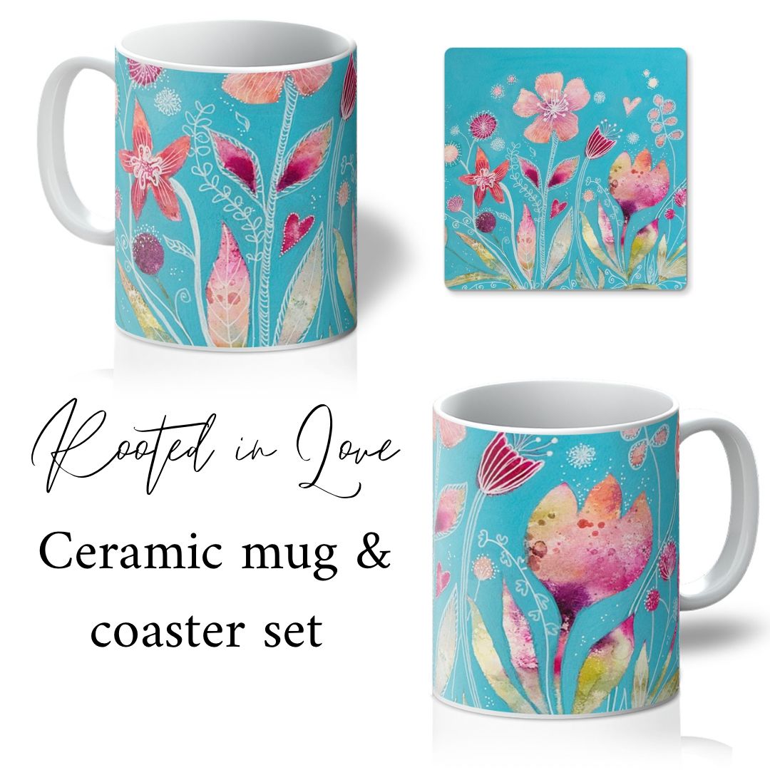 CERAMIC MUG & COASTER GIFT SET | Rooted in Love