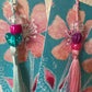 FLORAL BOOKMARK with beaded tassel decoration